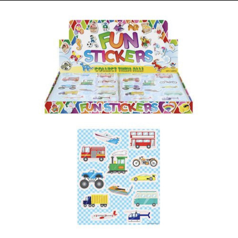 Trakteren : FUN STICKERS – MODEL: VOERTUIGEN 10 stks