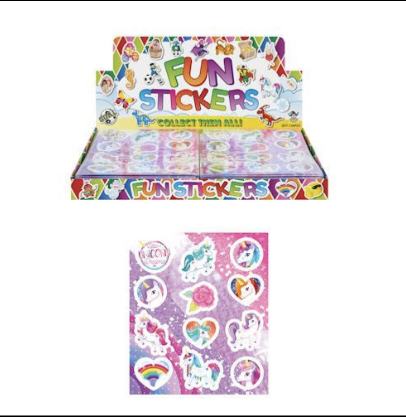 Trakteren - FUN STICKERS – MODEL: UNICORN 10 stks