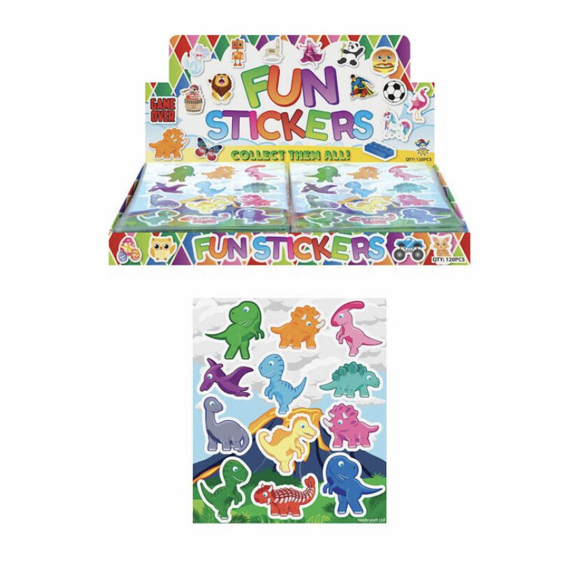 Traktatie - FUN STICKERS – MODEL: DINOSAURUS 10 stks