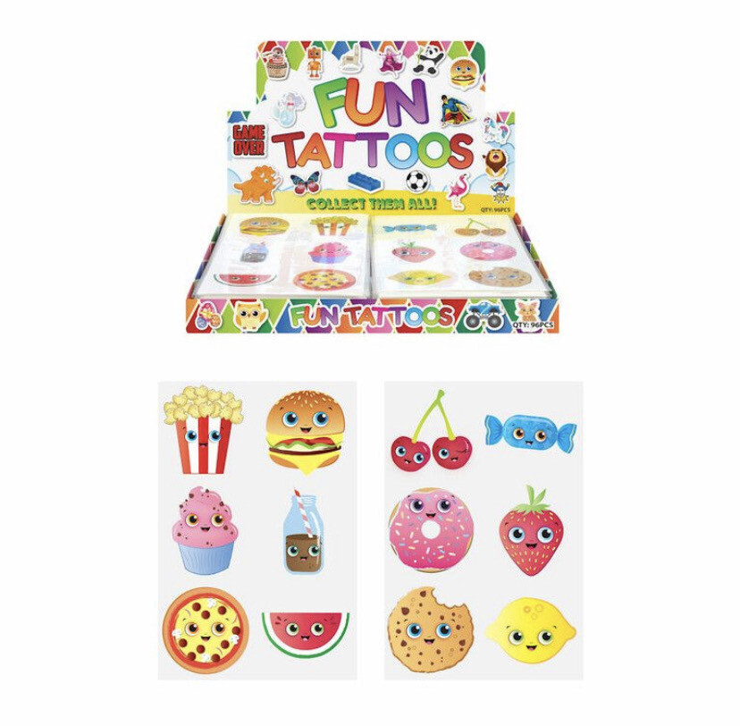 FUN TATTOOS - MODEL: VOEDSEL GEZICHTEN / Food faces 10 stks
