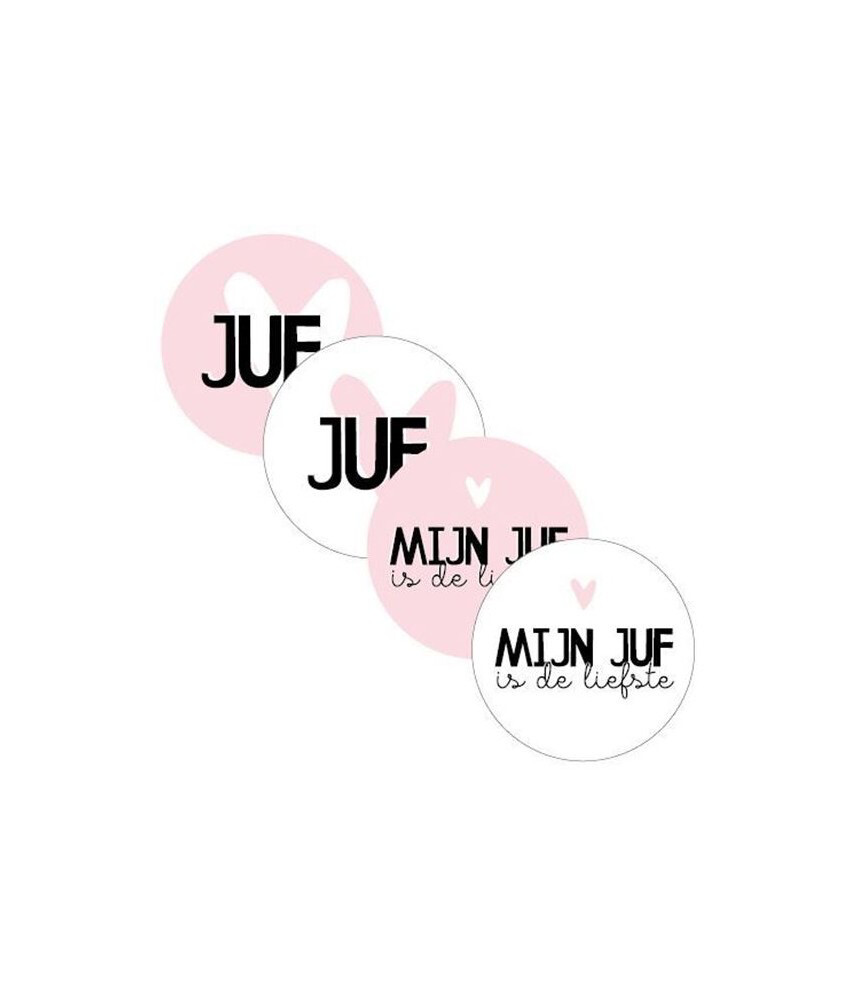 007 KP® Juf - Stickers Juf Roze Assorti 10 Stks