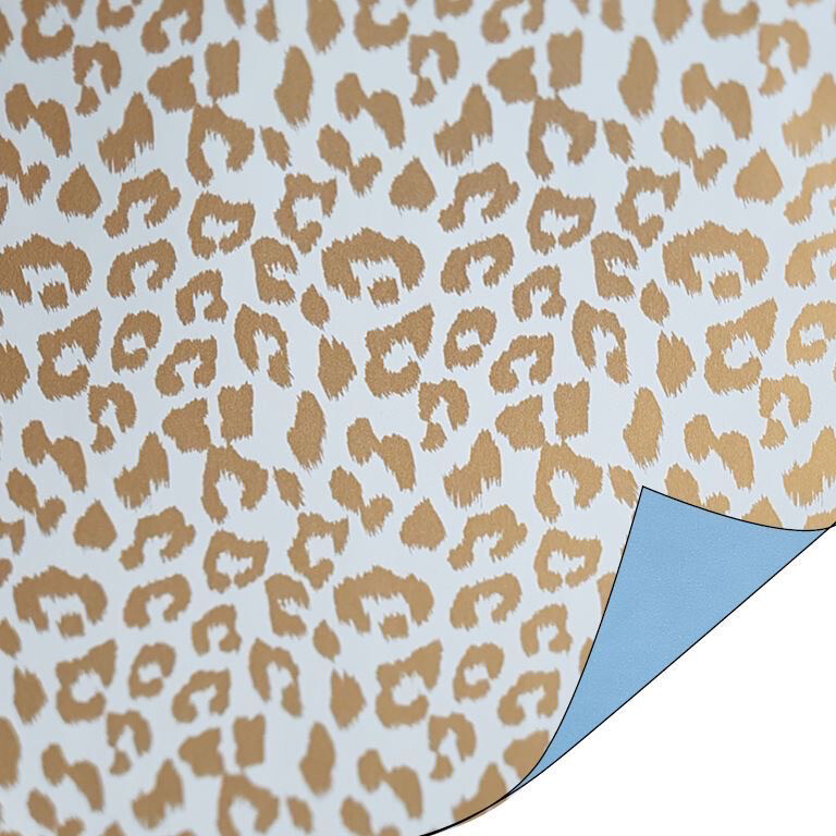 KP® Cadeaupapier Coated Cheetah blauw/goud 300 X 30 Cm Per Rol