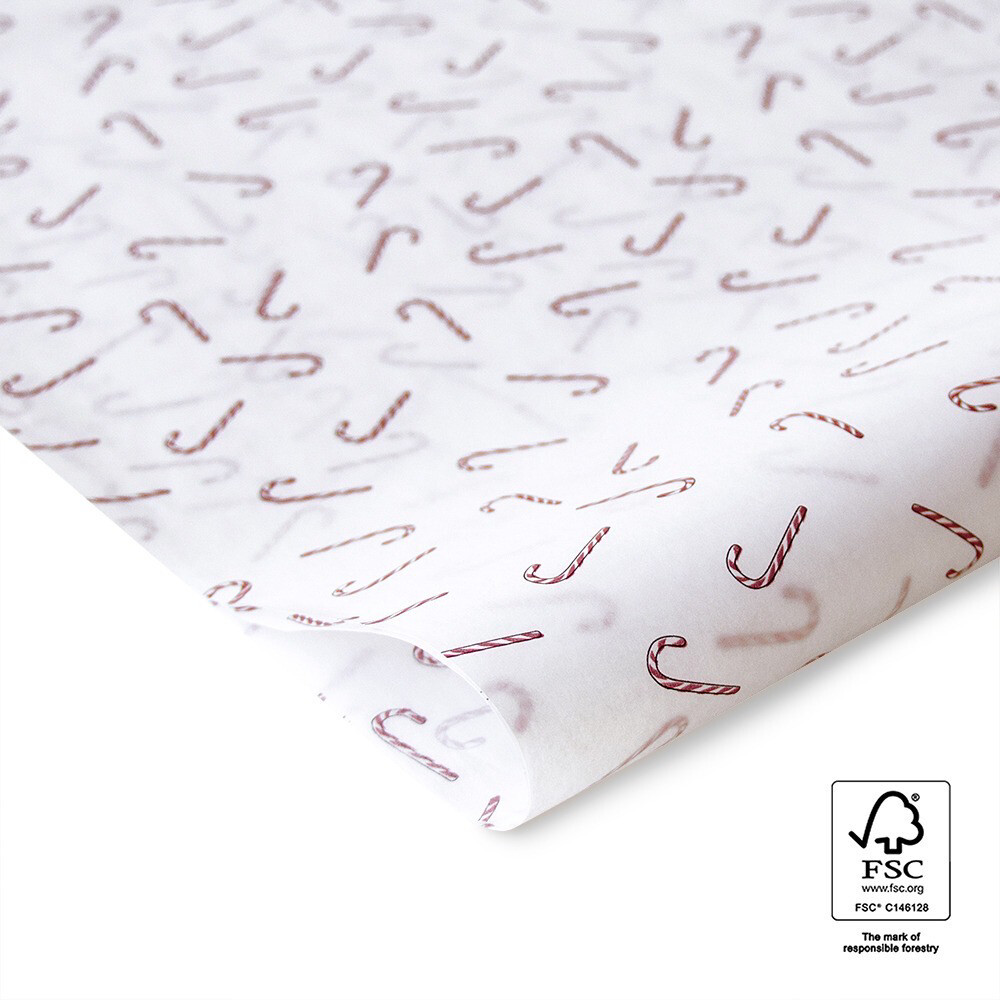 KP® Vloeipapier - Zijde - Candy Cane 50x70cm Per 5 Vellen