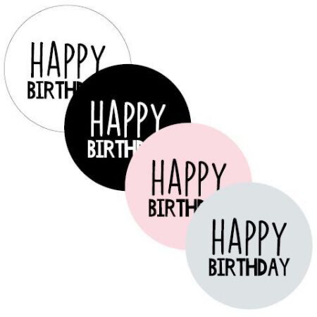 CWH Stickers Happy birthday Grootverbruik 14 per 50 stks