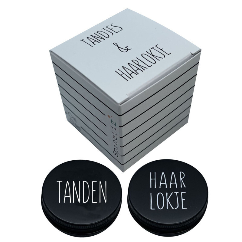 Sproetiz Geboorte - Tandendoosje en haarlokdoosje kadoverpakking - strak