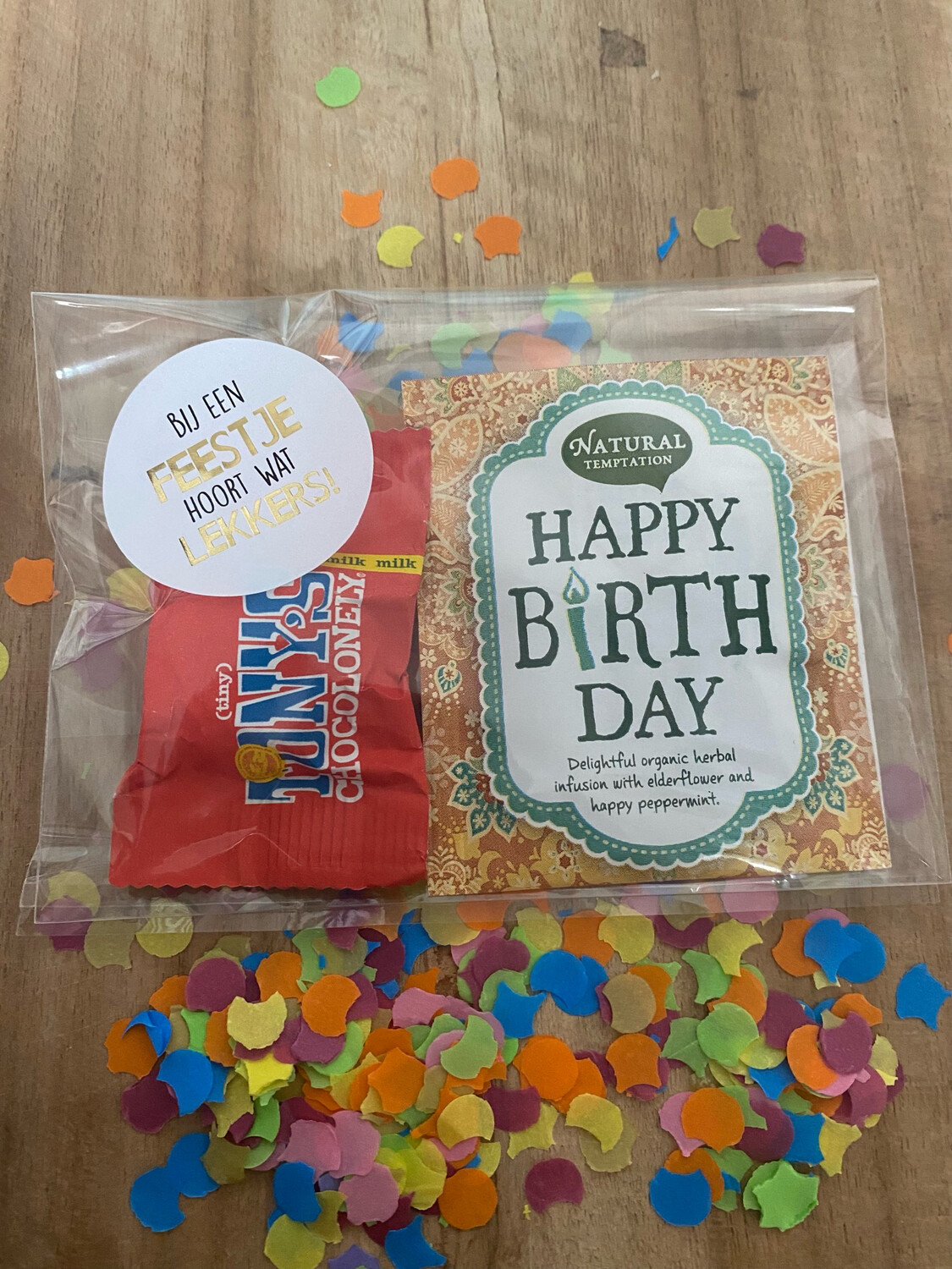 Trakteren - Voor Leerkracht/Leidster Happy Birthday Thee tony chocolonely Mini