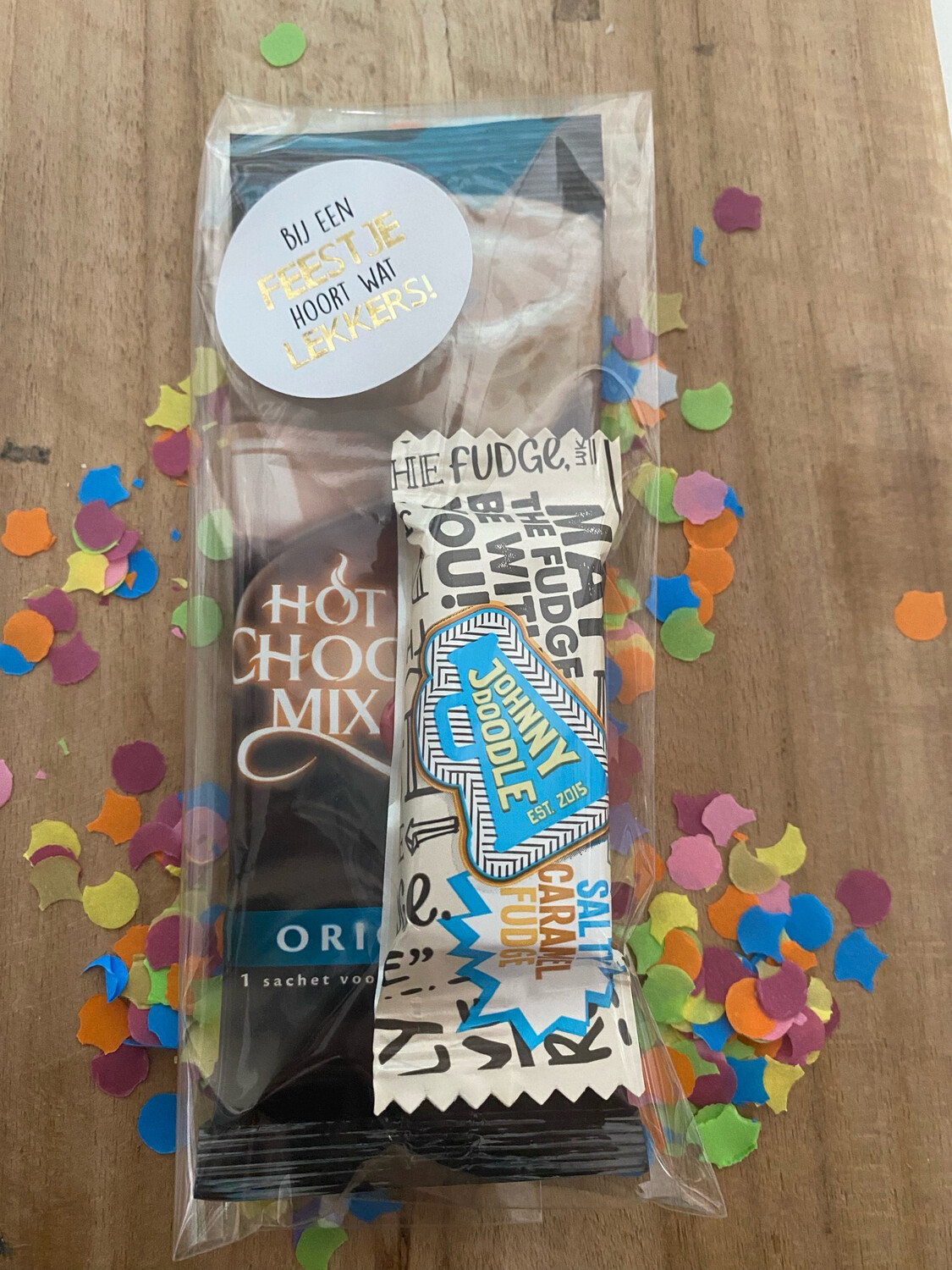 Trakteren - Voor Leerkracht/Leidster Warme Choco Jonny Doodle Salted Caramel Mini
