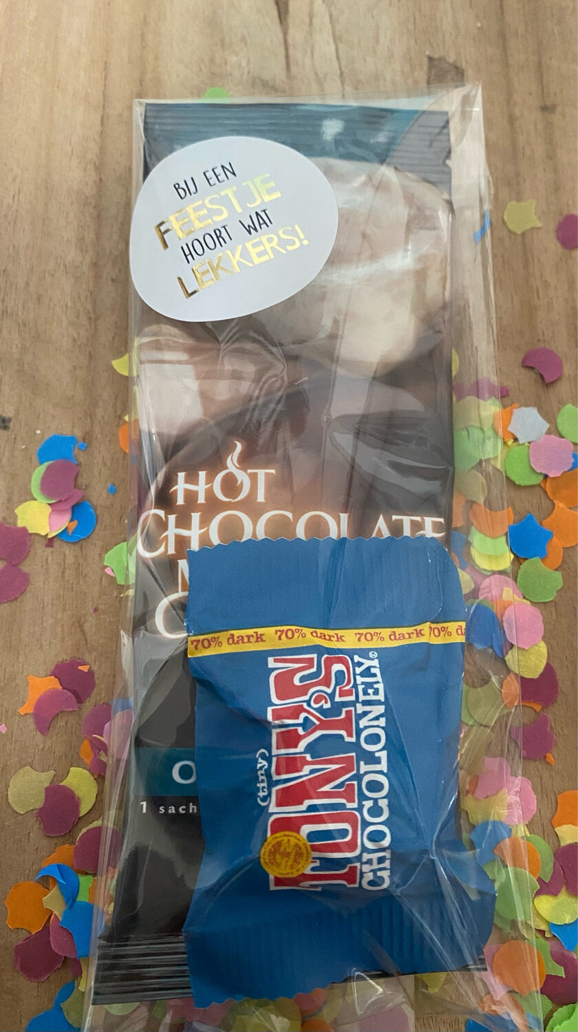Trakteren - Voor Leerkracht/Leidster Warme Choco tony chocolonely Mini