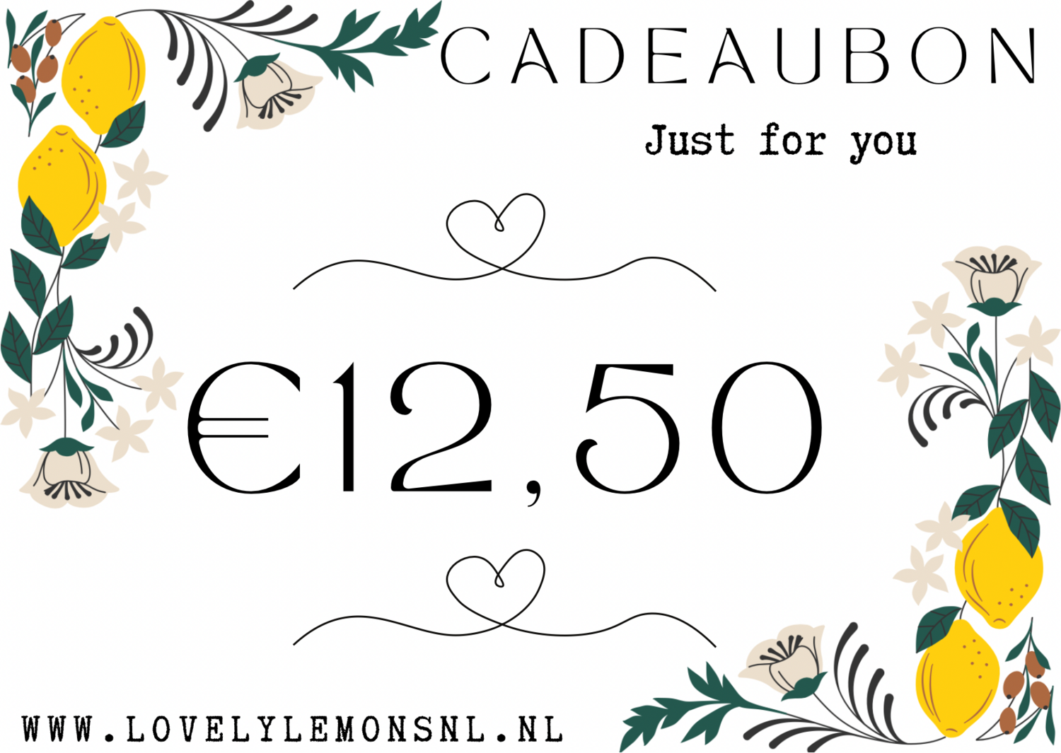 Cadeaubon Lovely Lemons 12,50