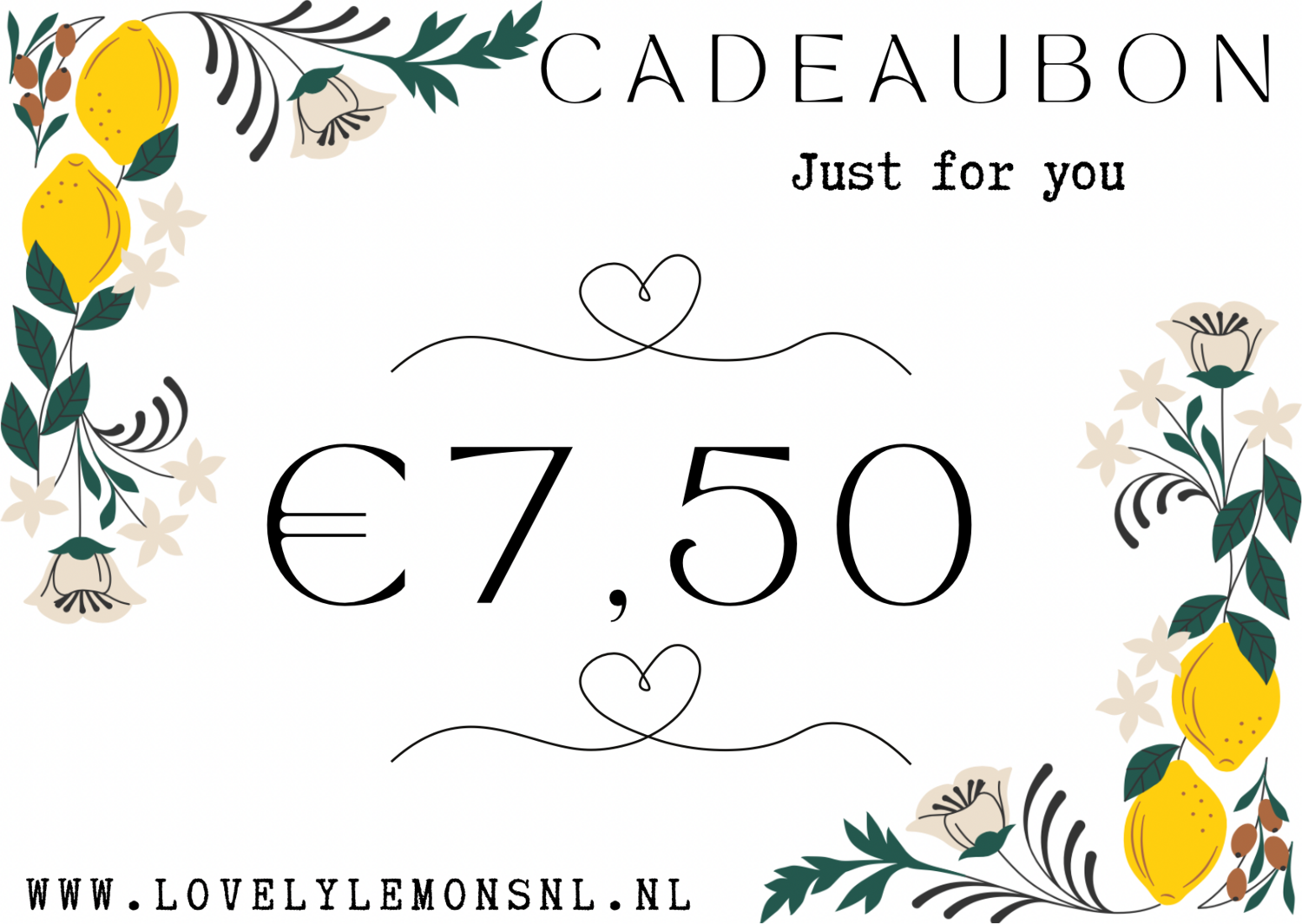 Cadeaubon Lovely Lemons 7,50