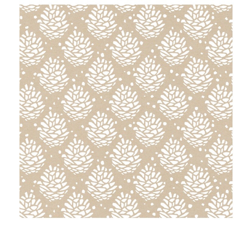 CWH Inpakpapier - Pinecone Pattern Kraft 300 X 30 Cm Per Rol