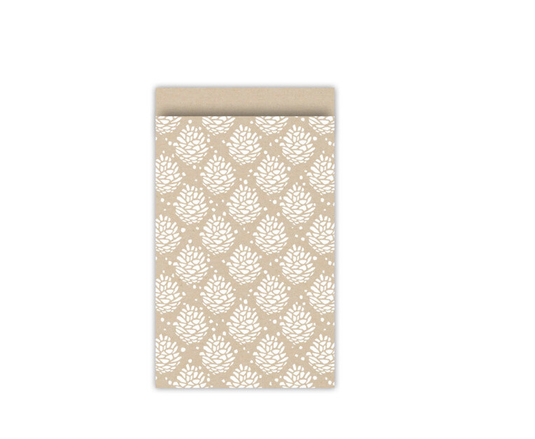 CWH Cadeauzakjes - Pinecone Pattern Kraft M 12x19 Cm 5 Stks