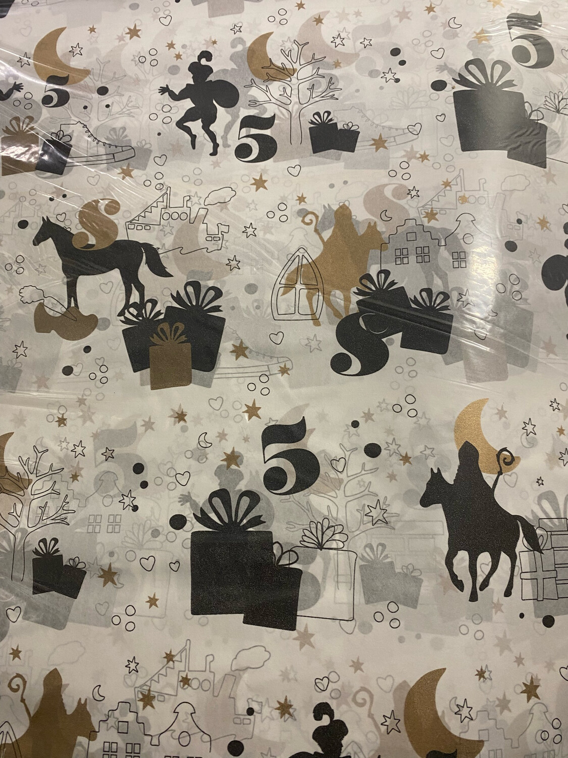 KP® Vloeipapier - Sinterklaas Zwart Wit goud Per 5 Stks
