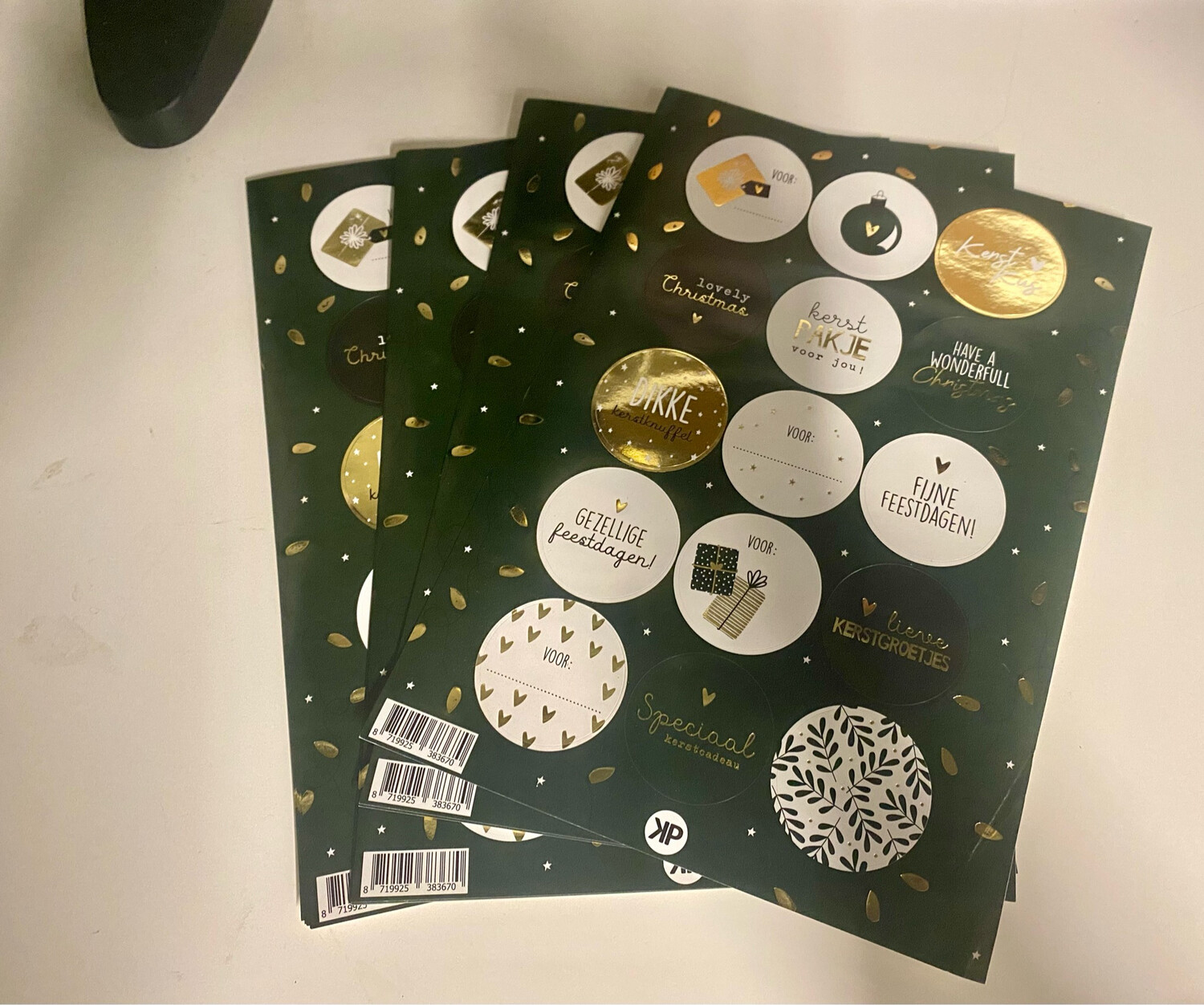 KP® A5 stickervel (per vel 15 stickers) Kerst goudfolie Per Vel