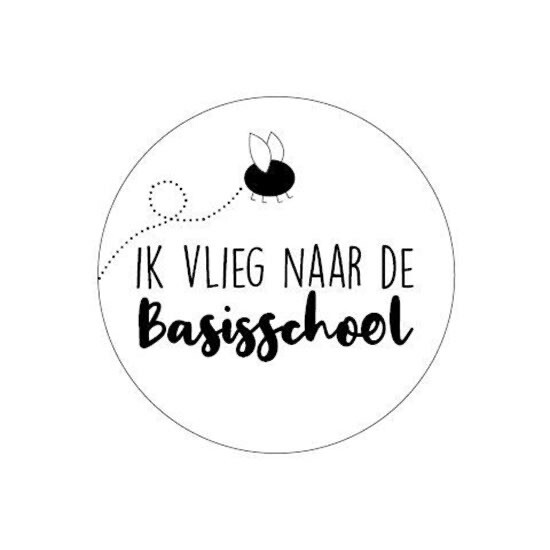 KP® Wensetiket rond 40mm - Ik Vlieg naar de basisschool Per 10 Stks