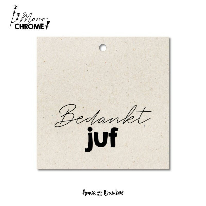Annie With The Bamboo - Cadeaulabel - Bedankt juf Per Stuk