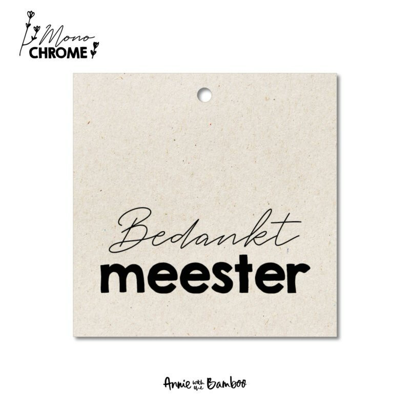 Annie With The Bamboo - Cadeaulabel - Bedankt meester Per Stuk