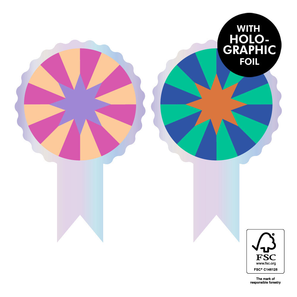HOP - Stickers Duo - Holographic Pennant / Medaille Per 10 Stks