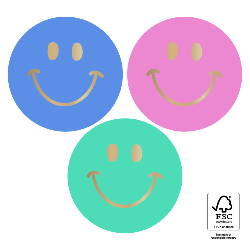 HOP - Stickers Multi - Smiley Gold - Intense Ø 55 mm Per 10 Stks