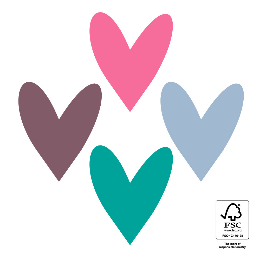 HOP - Stickers Multi - Hearts - Intense 35 mm x 42 mm 10 Stks