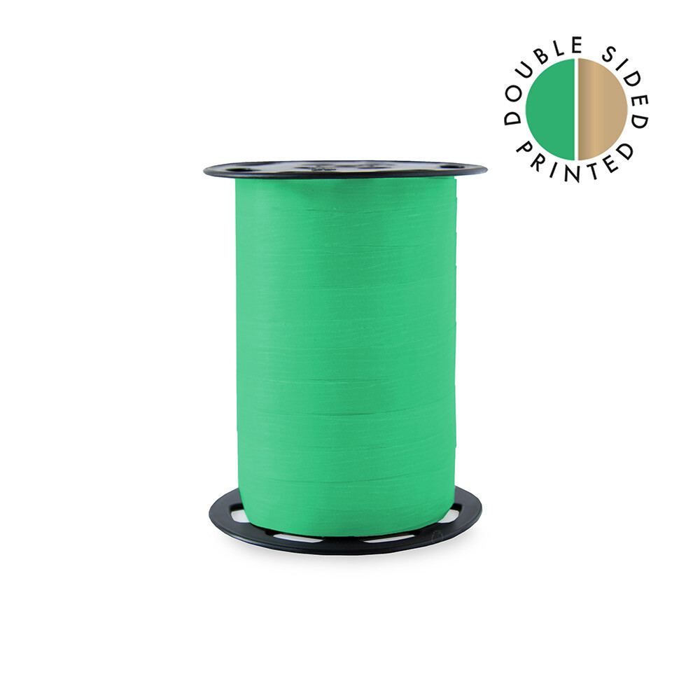 HOP - Lint - Paporlene - Uni - Bright Green - Gold 10 mm x 180 m x 5 Mtr