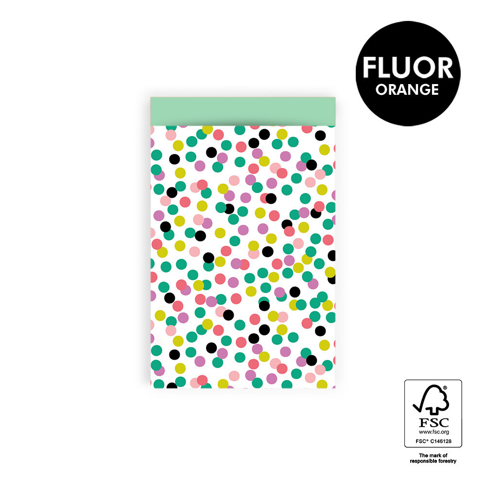 HOP Cadeauzakjes - Confetti - Mint M - 12 x 19 cm (5 stuks)