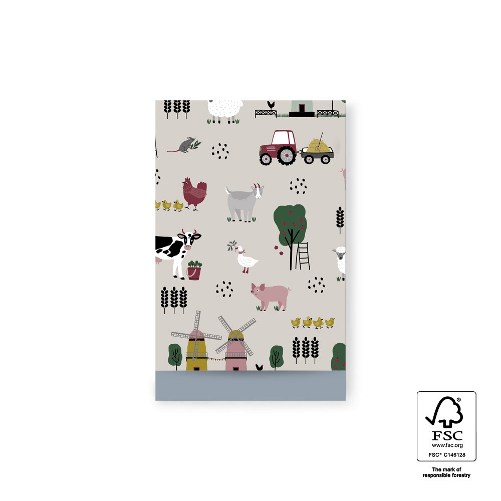 HOP Cadeauzakjes - Farm - Ice Blue M - 12 x 19 cm (5 stuks)