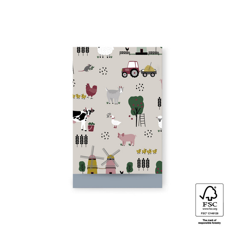 HOP Cadeauzakjes - Farm - Ice Blue M - 12 x 19 cm (5 stuks)