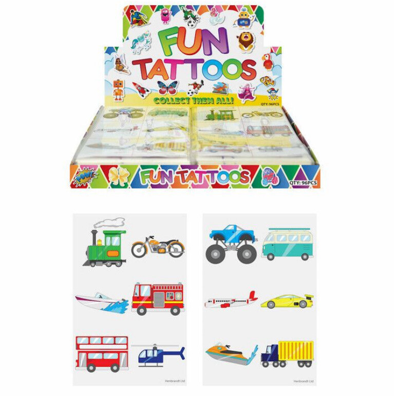 FUN TATTOOS - MODEL: VOERTUIGEN 10 stks