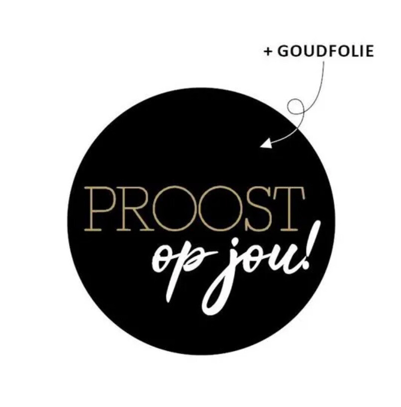 KP® Inpakken - Wensetiket Rond 40 mm Proost Op Jou Per 10 Stks