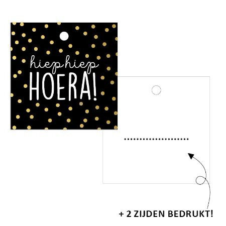 Kp Design Cadeaulabel Hiep Hiep Hoera