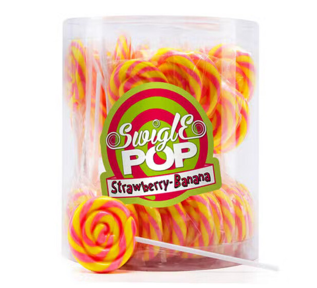 Swigle Pop Strawberry Banaan Per Stuk Glutenvrij Gelatinevrij Vegetarisch