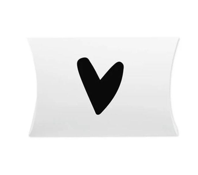 Cadeau - KP Design Gondeldoosje Wit Hartje Zwart