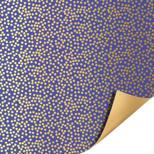 KP® Coated Minidots Kobalt Blauw/Goud AZ uni Goud 300 X 30 Cm Per Rol