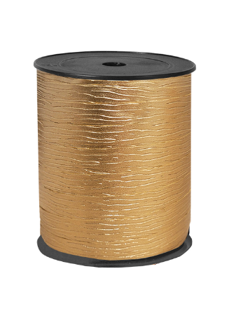 KP Paperlook krullint tweezijdig 10mm Goud 5 Meter