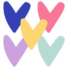 Kp Stickers Hart 43x50 mm Diverse Kleuren 10 Stks