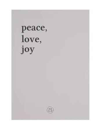 ZUSSS KAART PEACE LOVE JOY ZAND