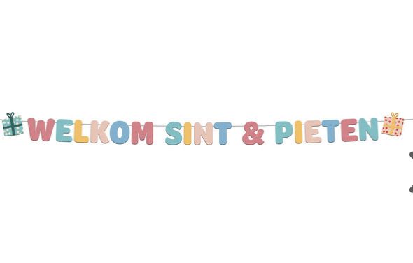 Letterslinger Welkom Sint en Pieten, 150cm Letterslinger Welkom Sint en Pieten, 150cm