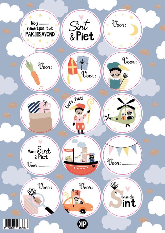 KP Stickervel Sinterklaas blauw | 15 stickers KP Stickervel Sinterklaas blauw | 15 stickers
