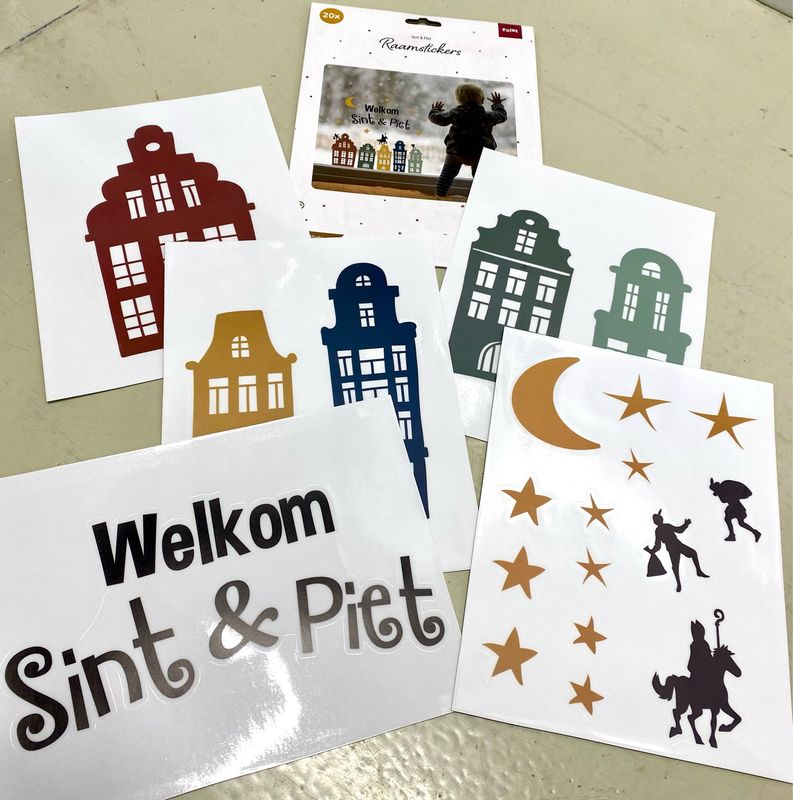 Raamstickers Welkom Sint & Piet Raamstickers Welkom Sint & Piet