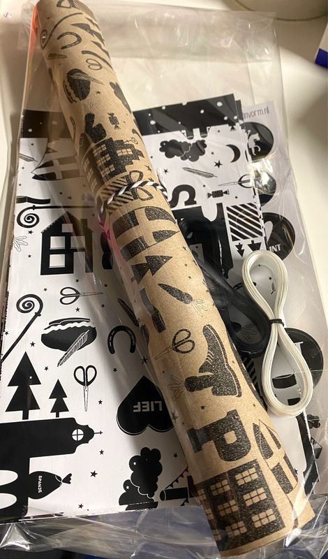 Inpakpakket Sinterklaas Kraft Zwart Wit Inpakpakket Sinterklaas Kraft Zwart Wit