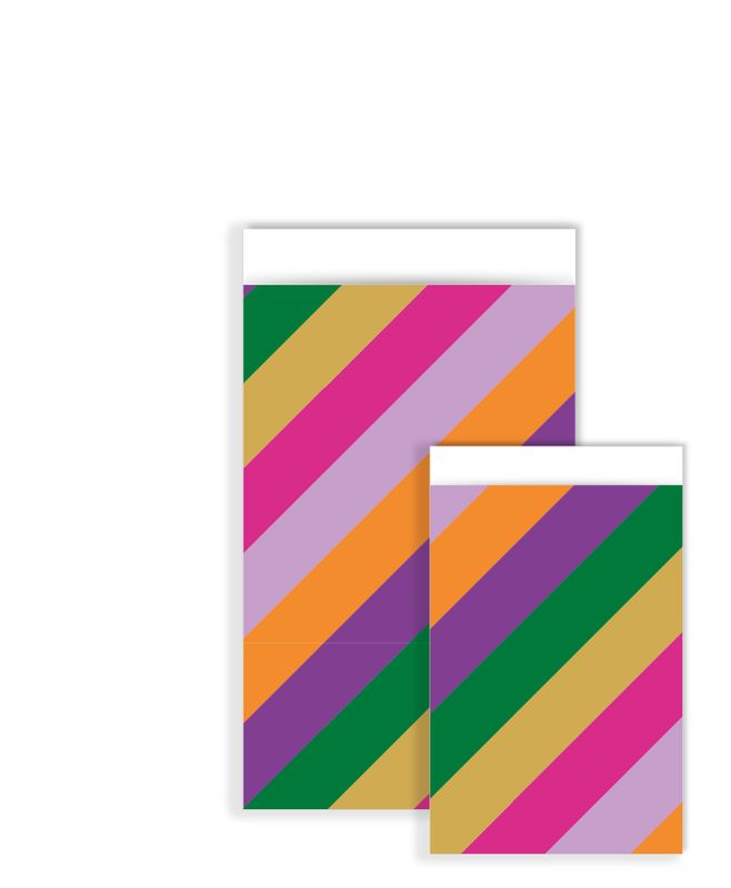 Cadeauzakjes Funky Stripes S 7x13 Cm 5 Stks