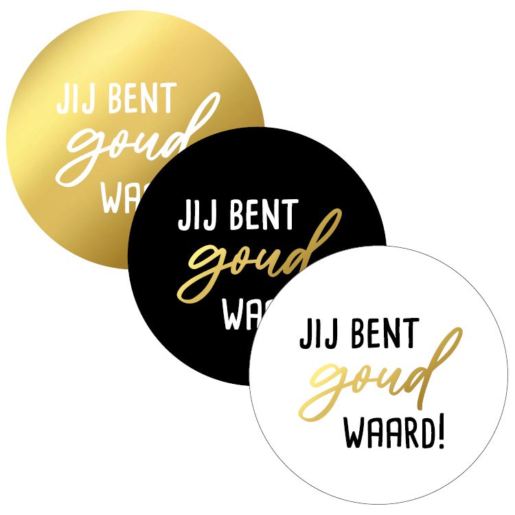 KP® Stickers D40mm - Jij bent goud waard 10 Stks