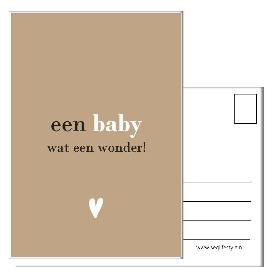 Seq Lifestyle Ansichtkaart - Een baby wat een wonder !