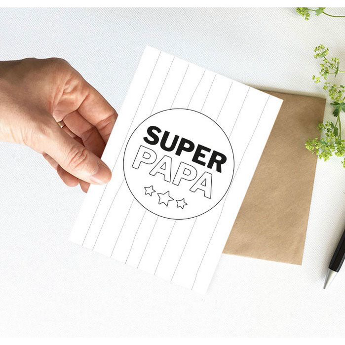 Nynke Ontwerpt - Inkleurkaart | Super opa Nynke Ontwerpt - Inkleurkaart | Super opa