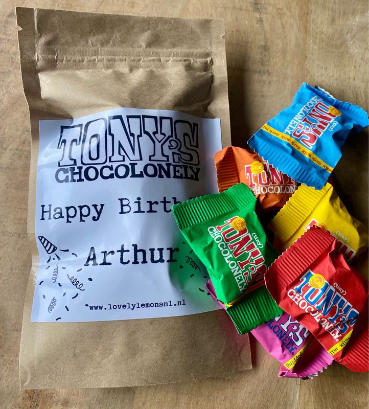 Tony’s Chocobag Happy Birthday Gepersonaliseerd Optie Brievenbus cadeautje