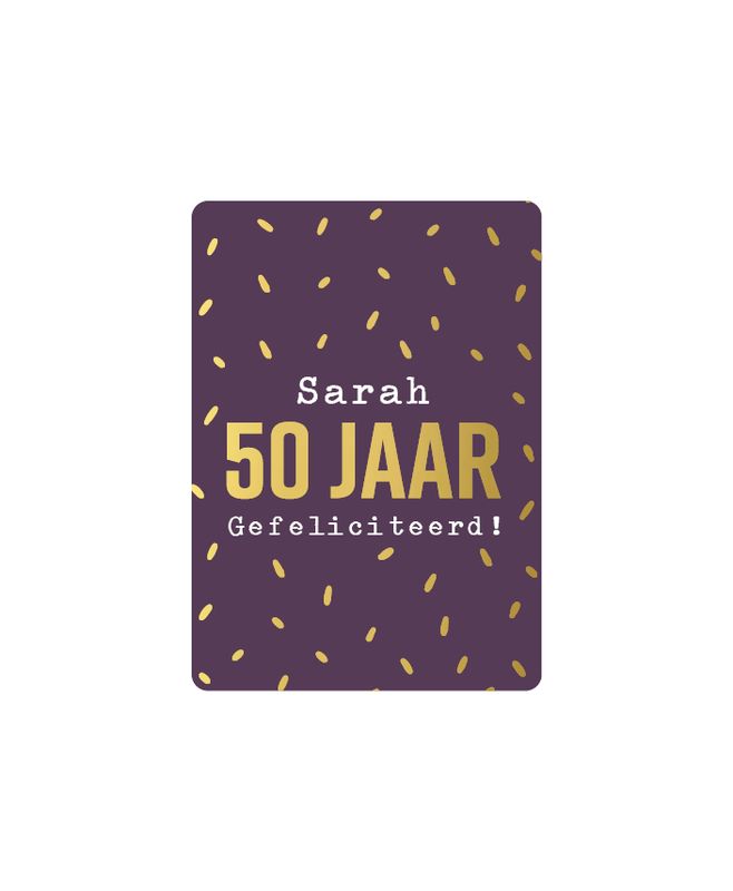 KP® MINIKAARTJE A7 - Sarah 50 jaar