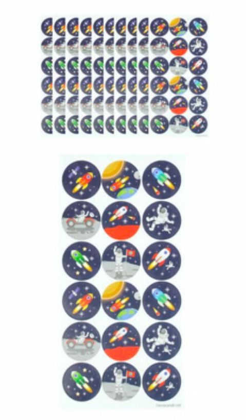 FUN STICKERS - SPACE / RUIMTEVAART STICKERS - 18 STICKERS PER VEL FUN STICKERS - SPACE / RUIMTEVAART STICKERS - 18 STICKERS PER VEL