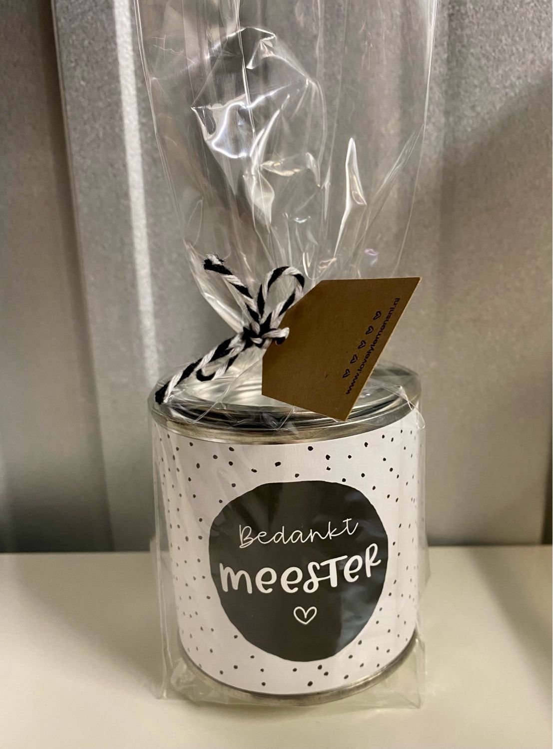 Cadeaublikje gevuld met snoep - Bedankt Meester
