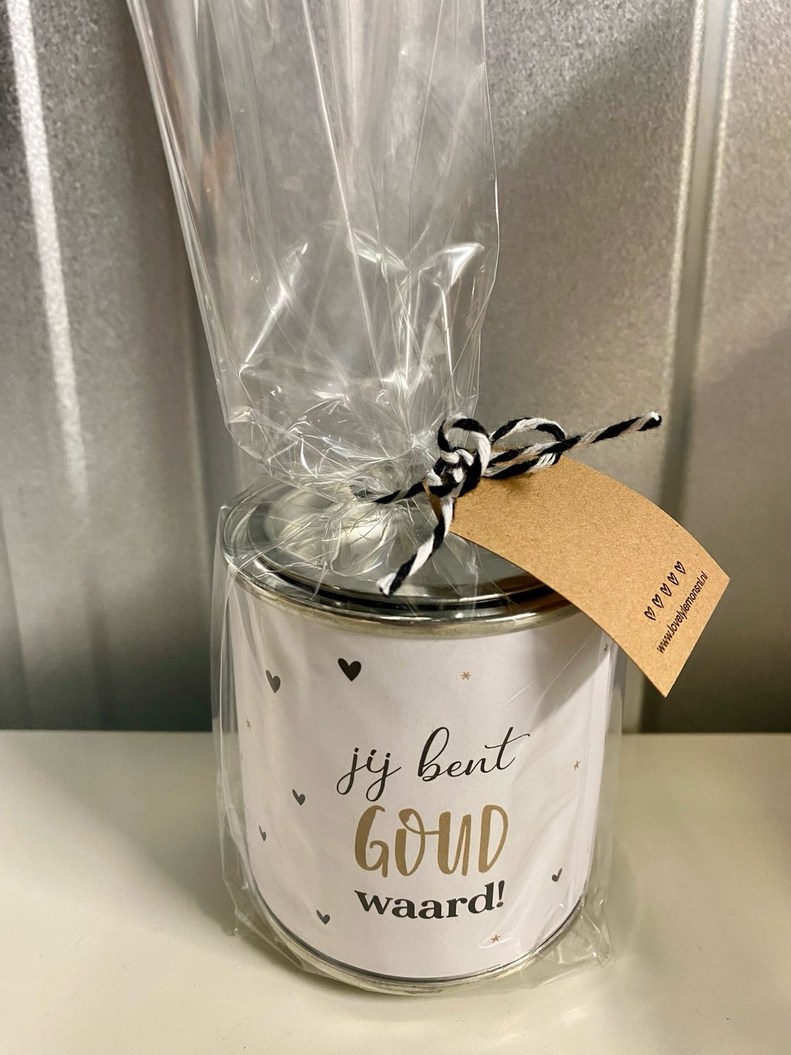 Cadeaublikje gevuld met snoep - Jij Bent Goud Waard